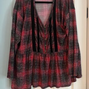 Maurice’s red and black top. Never worn